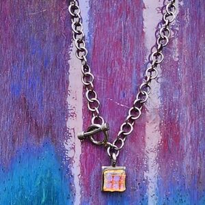 Oxidized Silver Chain and Pendent Necklace